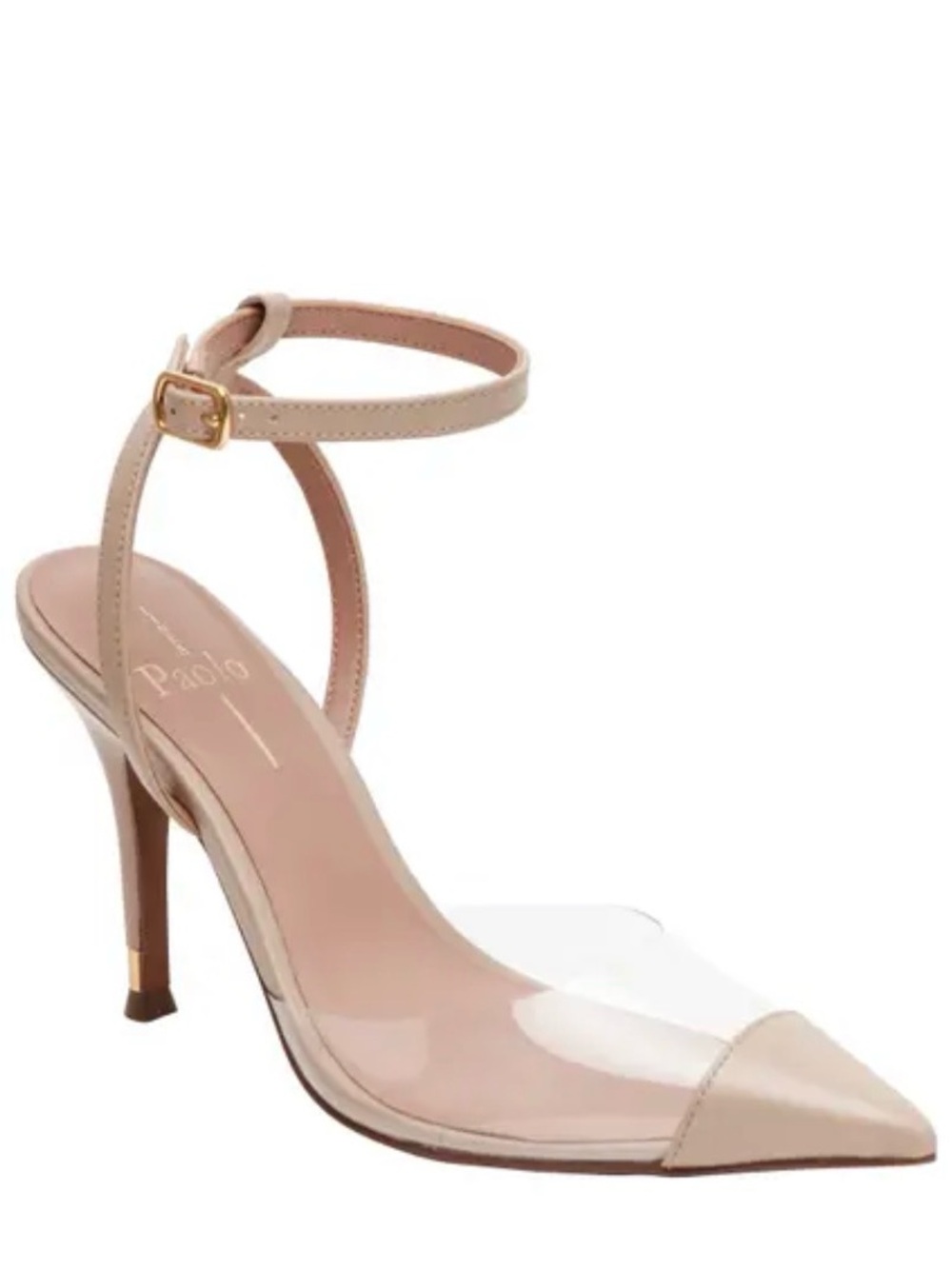 Linea Paolo Yuki Nude and Clear Pointed-Toe Pump